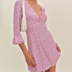 Reformation Pink Floral Mini Dress